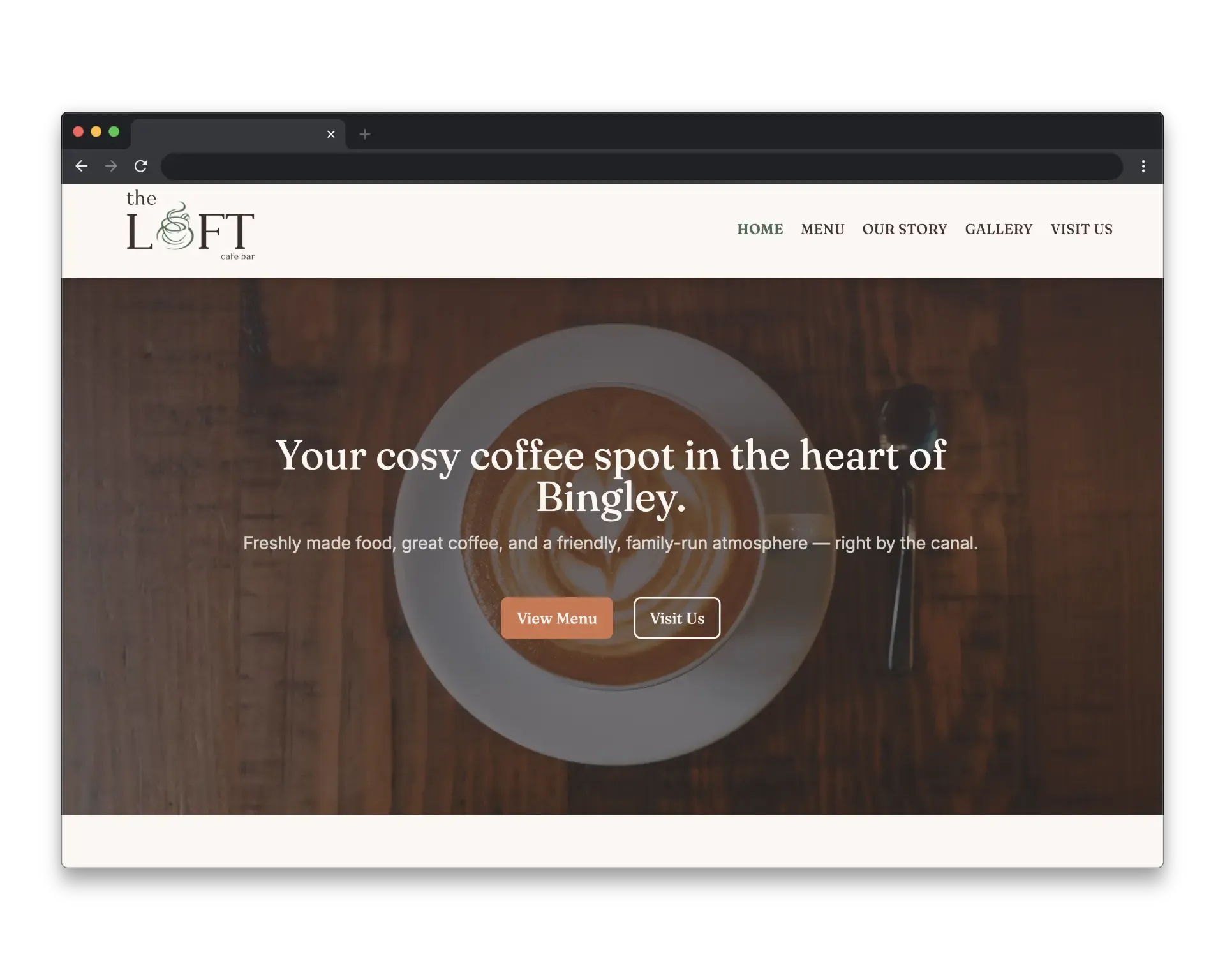 The Loft Café — Concept Website