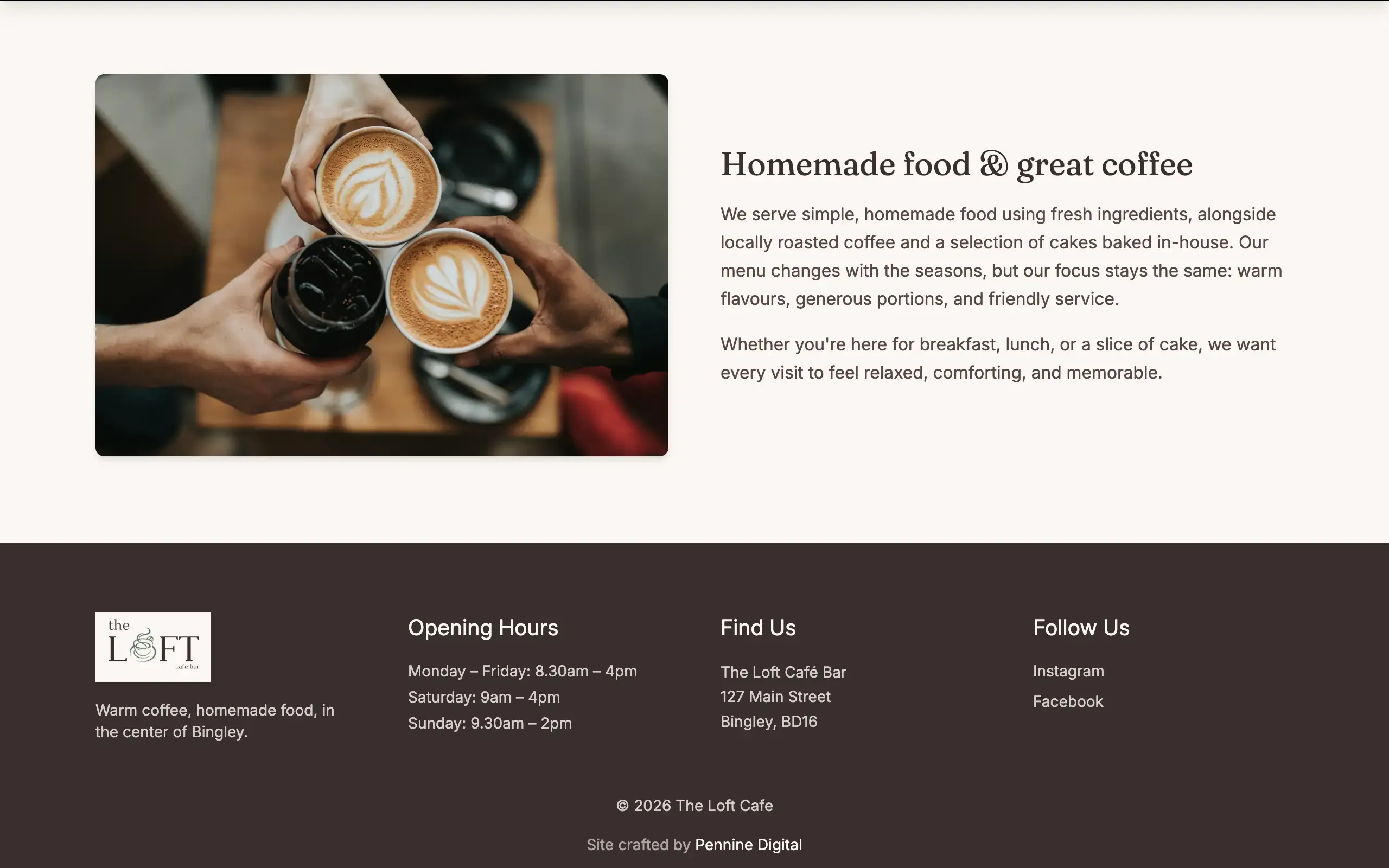 The Loft Café — Concept Website